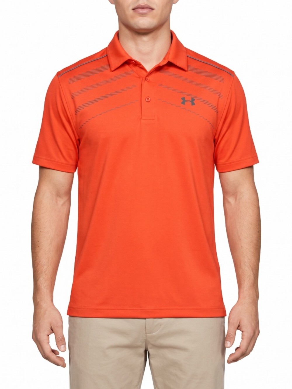 Under Armour Mens Size S Orange HeatGear Loose Fit Polo Shirt 1250992
